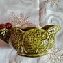 Vintage Crown Devon Green Cabbage  Small Sauce Boat Image 2