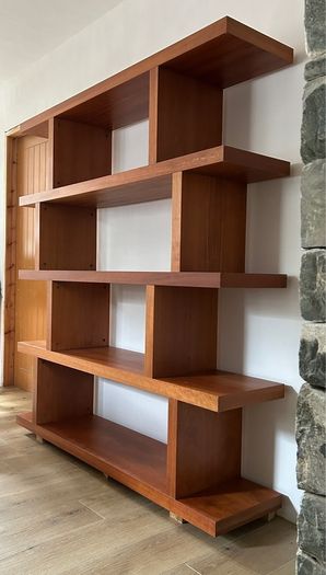 Large Cherry Wood Shelving / Display Unit