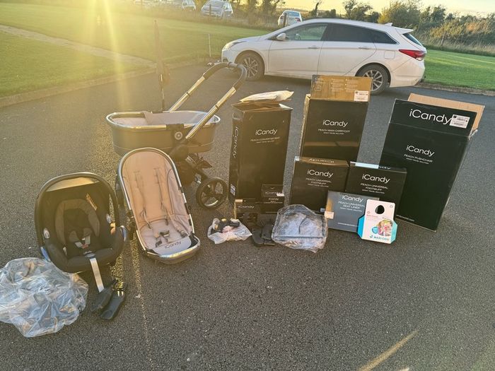 icandy peach double buggie travel system