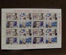 Ireland 2004 Noble Prize Winners.Sheet of 16 x N Stamps.Overprinted IPTA Collectors Roadshow-Galway.