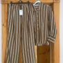 Fab Mango (Zara Group) Brown and White Striped Co Ord Shirt XL and Trousers L Image 7