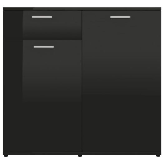 Sideboard High Gloss Black 160x36x75 cm Chipboard