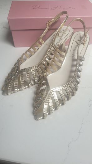 Una Healy Gold Slingbacks
