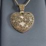 Antique sterling silver jewelled heart pendant mounted on mother of pearl base necklace Rrp 250 Image 5