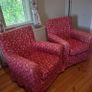 2 IKEA Jenny Lund Red & White Patterned Armchairs Image 7