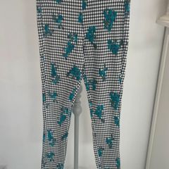 leggings topshop leggings size 10 black & white floral print
