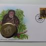 Chimpanzee Sierra Leone 1983 WWF coin stamp cover Pan Troglodytes Image 2