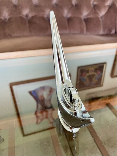 Rare Uber Vintage Retro Lighter 1960s Chrome Steel with Art Deco Geometric Design