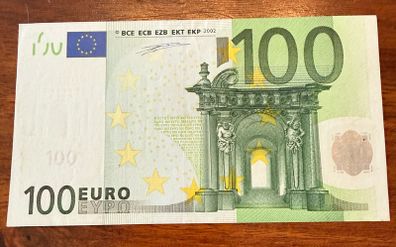 European Union 100 Euro Prefix T (ireland) 2002 Banknote