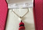 Red Coral Sterling Silver Necklace