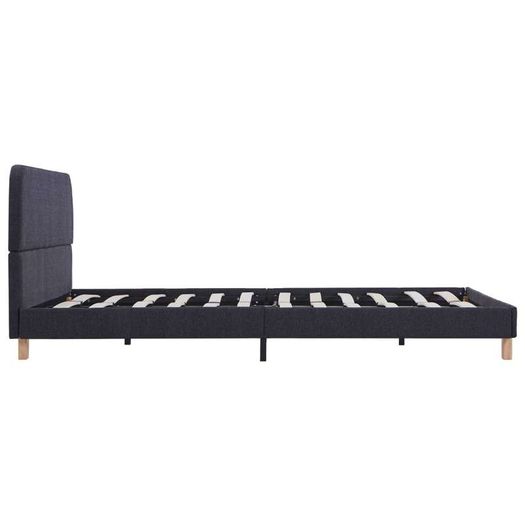 Bed Frame Dark Grey Fabric 135x190 cm