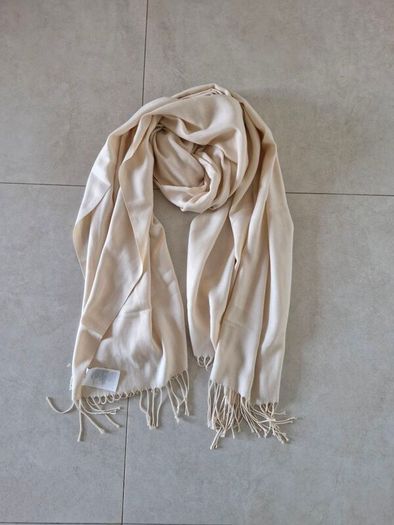 H&M Light Scarf Light beige 180x70cm