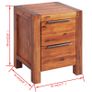 Bedside Cabinet Solid Acacia Wood Brown 45x42x58 cm Image 5