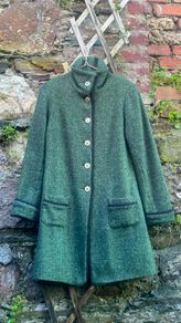 Avoca - Womens Lambswool Button Up Jacket - Green Tweed - Sz 1
