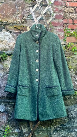 Avoca - Womens Lambswool Button Up Jacket - Green Tweed - Sz 1
