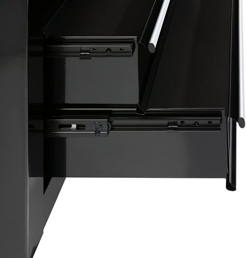 Workshop Trolley 5 Compartments Central Lockable Anti-slip Coating Wheels With Parking Brake Solid Metal