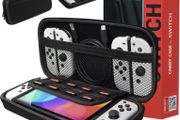 Carry Case Compatible with Nintendo Switch and New Switch OLED Console - Black Protective Hard Portable Travel Carry Case Shell Pouch with Pockets for Accessories and Games (FREE POSTAGE)