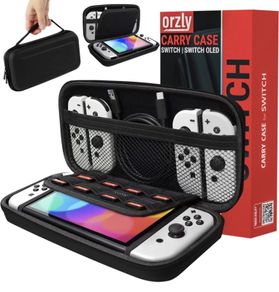 Carry Case Compatible with Nintendo Switch and New Switch OLED Console - Black Protective Hard Portable Travel Carry Case Shell Pouch with Pockets for Accessories and Games (FREE POSTAGE)