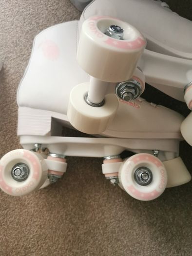 Kids' and adult artistic roller skating quad skates 100 - white  Size 37