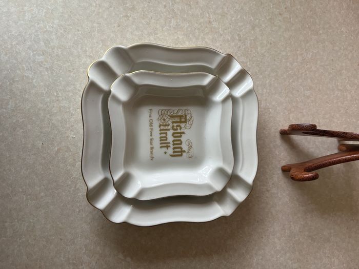 Vintage 2 Asbach Uralt Five Star Brandy Ashtrays