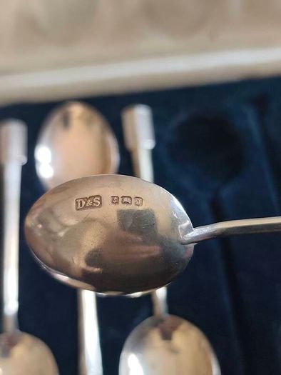 Sterling silver antique spoons set