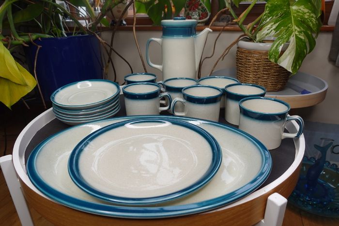 Vintage Wedgwood Blue Pacific Oven to Table Set