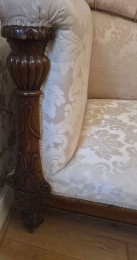 A William IV Mahogany Framed Chaise Longue
