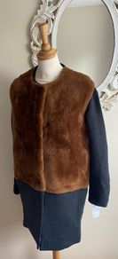 Majestic Filatures Faux Fur/Cotton Coat Size Uk12 Nwt