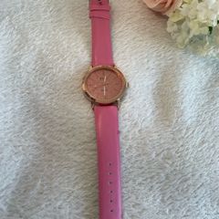 SOKI Rose Gold & Vibrant Pink Glitter Dial Watch