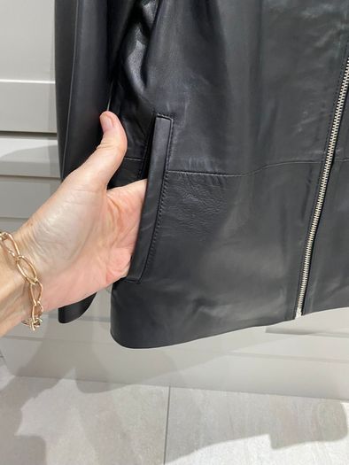Danish designer womens brand Pieszak black lambs luxury leather jacket BRAND NEW