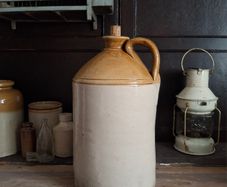 Antique One Gallon Stoneware Flagon Jug