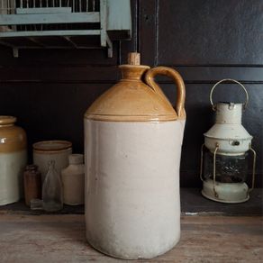 Antique One Gallon Stoneware Flagon Jug