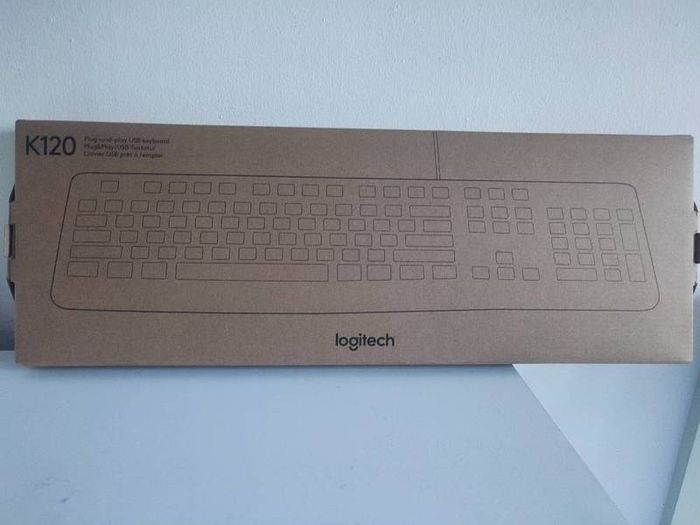 Logitech K120 Wired Keyboard, Plug and Play, Full-Size, Spill-Resistant, Curved Space Bar, Compatible with PC, Laptop - Black