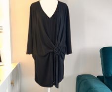 Ladies Black Tunic Buckle Top from Evans. Size UK 20 / EU 48.