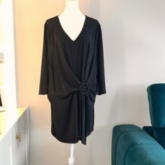Ladies Black Tunic Buckle Top from Evans. Size UK 20 / EU 48.