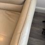 3 Seater Leather Sofa  220cm Neutral Beige Image 6