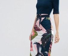 Ted Baker Midi Dress - Navy Floral - Size 3 UK 12 - RRP 195