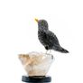 Obsidian Blackbird Sculpture, Handcrafted Volcanic Stone Art, Home Decor Accent, Unique Nature-Inspired Gift Image 4