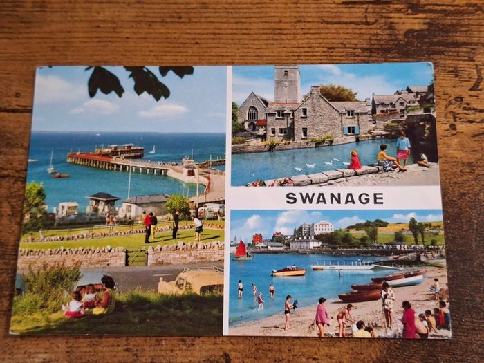 Old Postcard Swanage (Multiview), Dorset, England, John Hinde - free standard postage