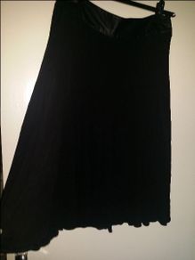 Karen Millen black flared midi skirt with leather insert size UK16 EUR44 Postage included