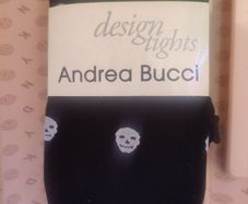 Andrea Bucci skulls black design tights size Large