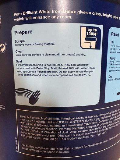 Dulux Vinyl Matt Pure Brilliant White 10L