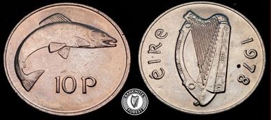 [#2363] - Ireland 1978 | Irish 10p | 10 Pence | Salmon | KM.23