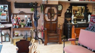 Antique Arts & Crafts Oak Hall Stand