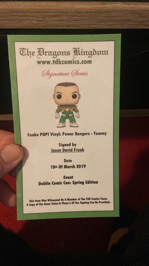 Signed Green Ranger pop figure