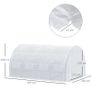 4 x 3 x 2 m Polytunnel Greenhouse w/ Roll-up Side Walls, Steel Frame Walk-in Grow House Tent w/ Zippered Door and 8 Windows and Reinforced Cover for Garden and Backyard, White Image 4