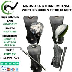 Mizuno ST-G Titanium #3 Wood 15 Degree / Tensei White CK Boron Tip 80 TX Stiff