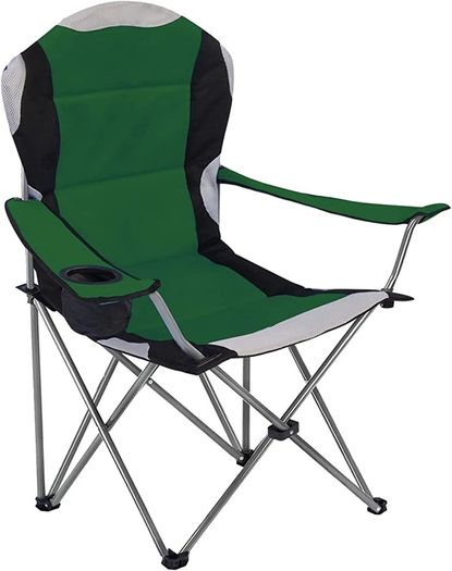 Camping Chair, Padded Camping Chairs for Adults with Armrests and Cup Holder, Heavy Duty Folding Chair Portable for Fishing Beach, Perfect for Caravan Trips, BBQs, Garden, Picnic, Travelling (FREE SHIPPING)