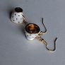 White & Gold Spotty Mini Teacup Drop Earrings Image 4