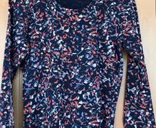 Ladies Navy Cotton Long Sleeve T Shirt